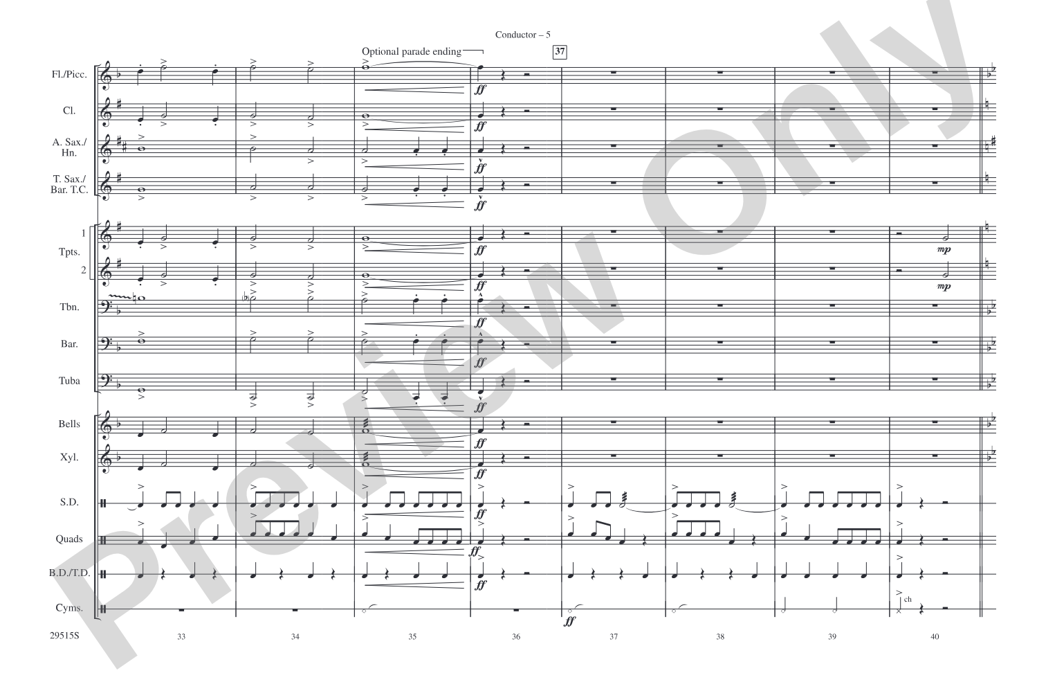 You're a Grand Old Flag / America, the Beautiful: Marching Band Conductor Score & Parts