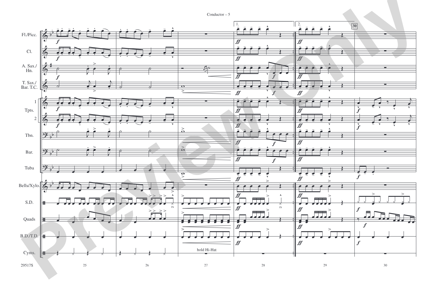 The Way I Are: Marching Band Conductor Score & Parts