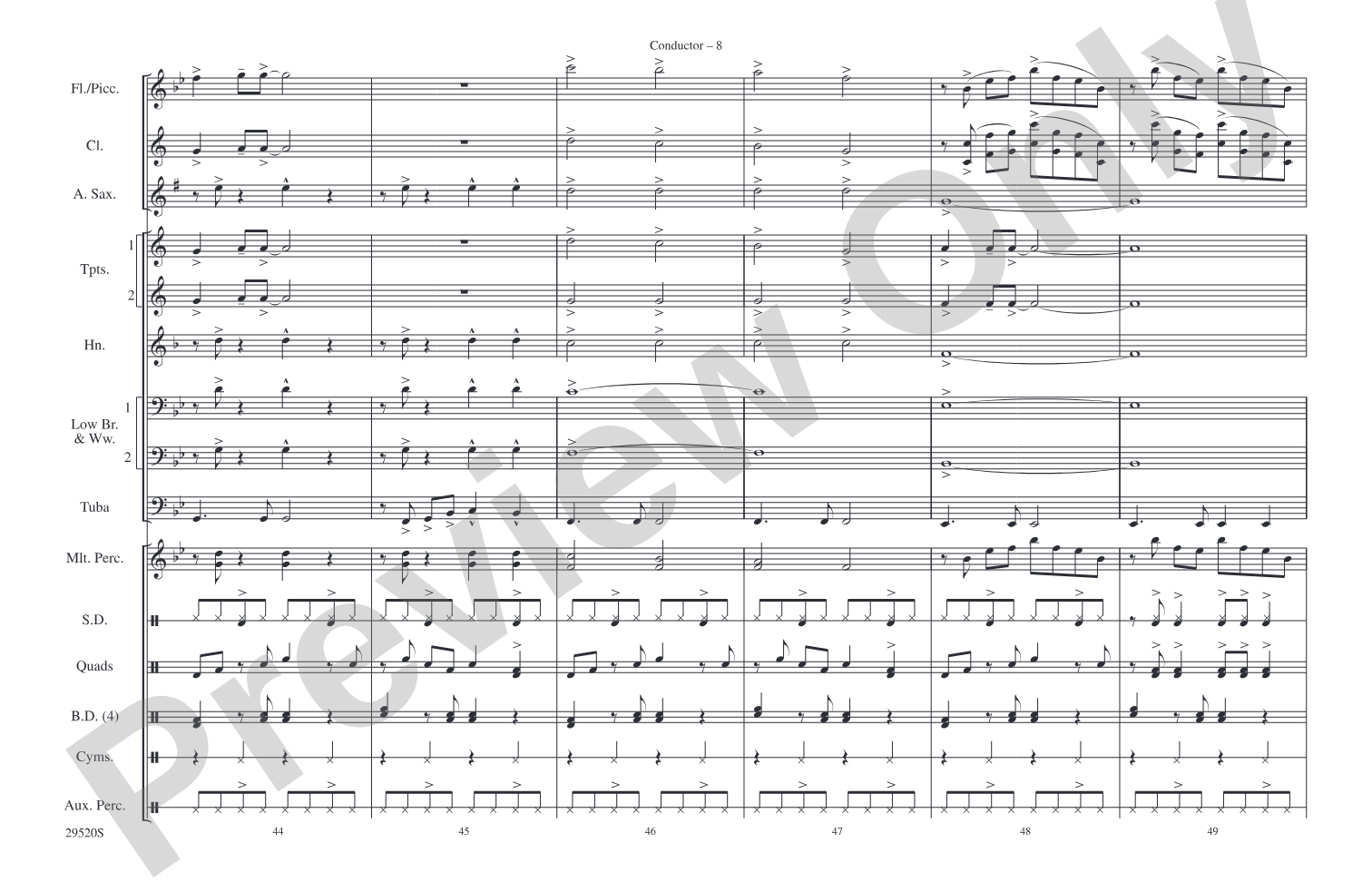 Danger Zone: Marching Band Conductor Score & Parts