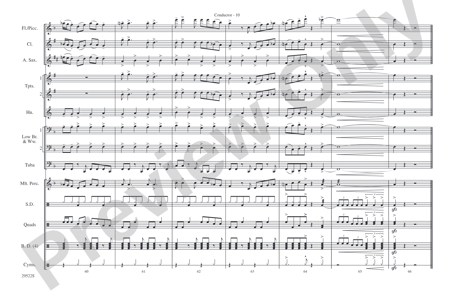 Honky Tonk Women: Marching Band Conductor Score & Parts