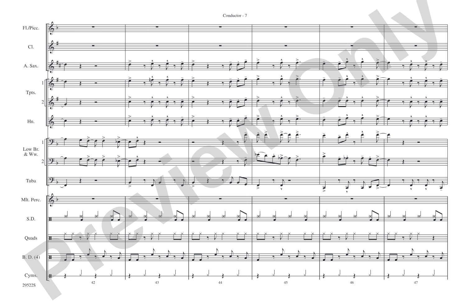 Honky Tonk Women: Marching Band Conductor Score & Parts