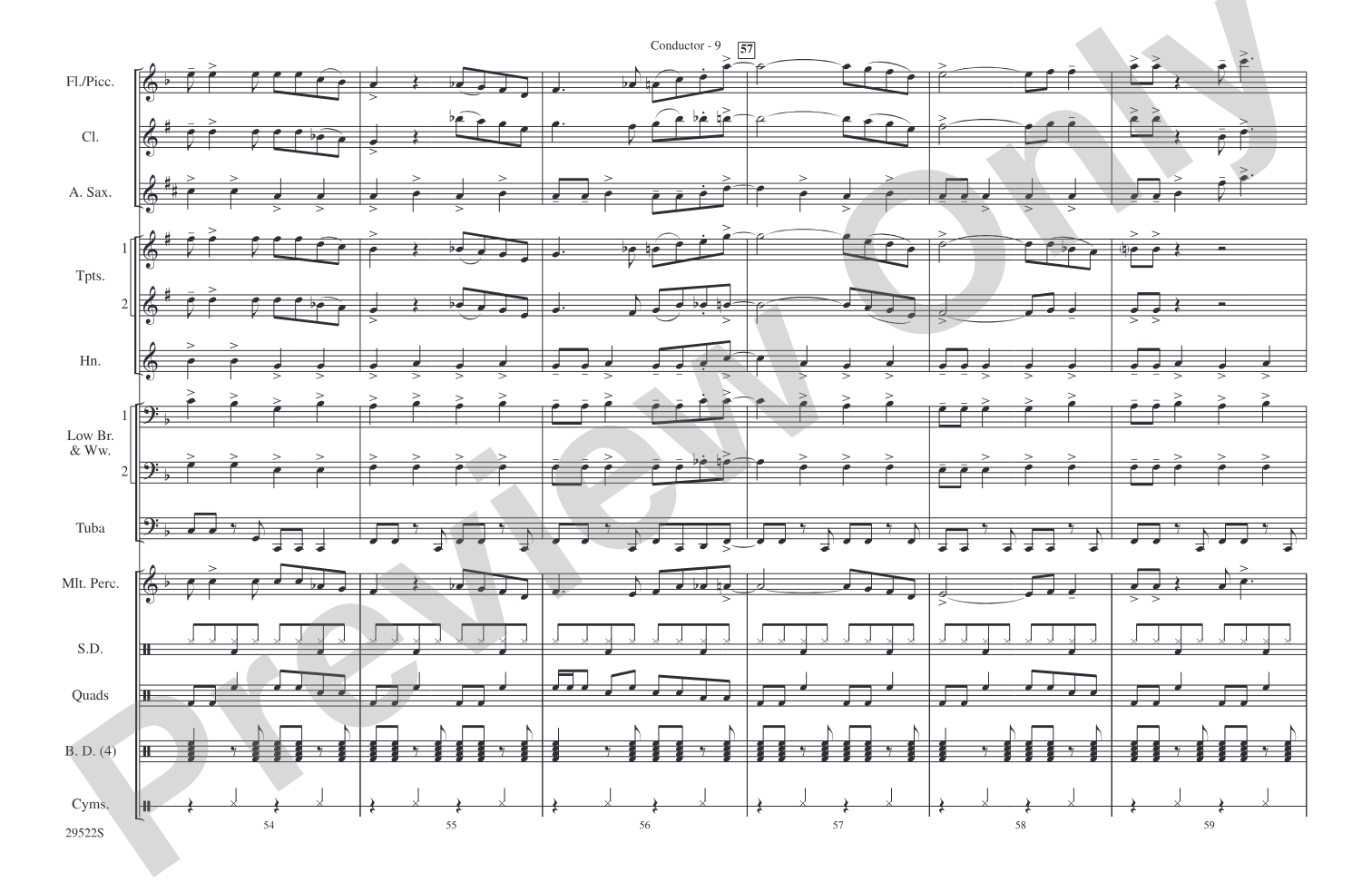 Honky Tonk Women: Marching Band Conductor Score & Parts