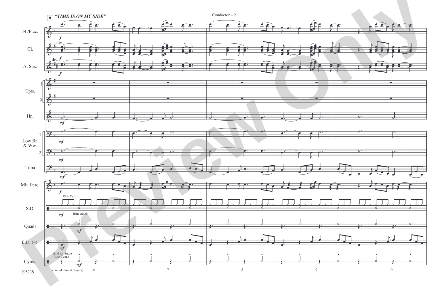 Time Is on My Side / Satisfaction: Marching Band Conductor Score & Parts