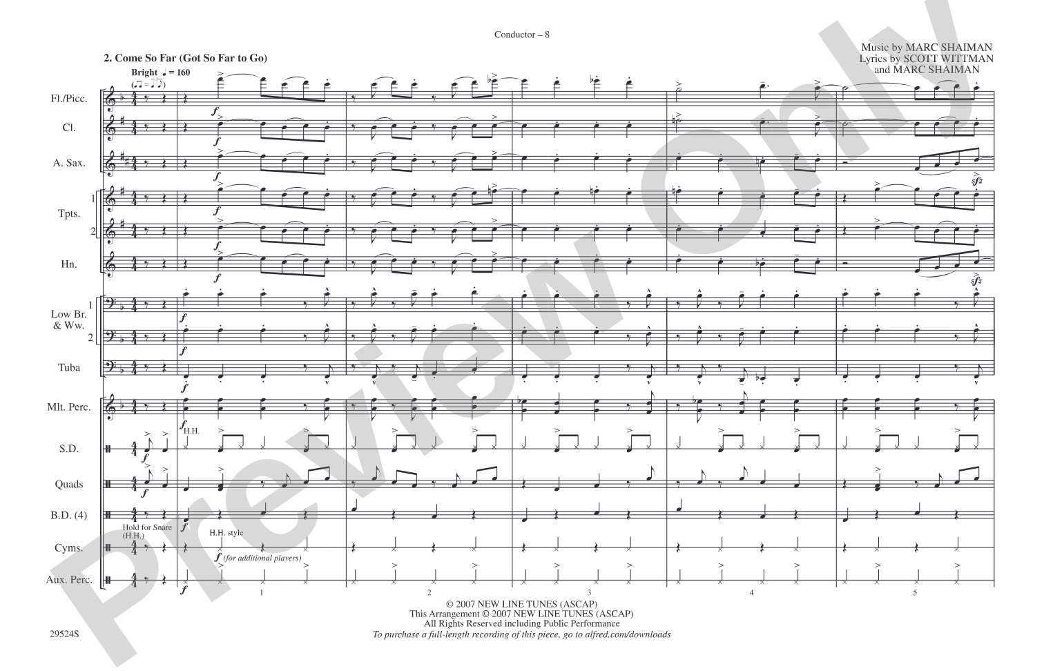 Hairspray Jam: Marching Band Conductor Score & Parts