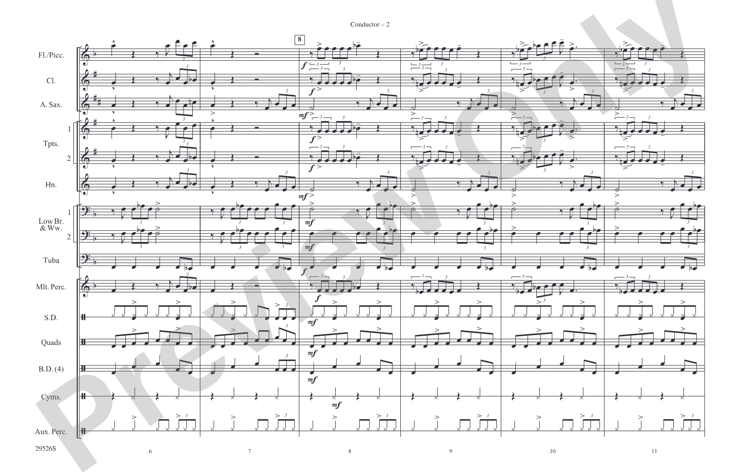 Bad to the Bone: Marching Band Conductor Score & Parts