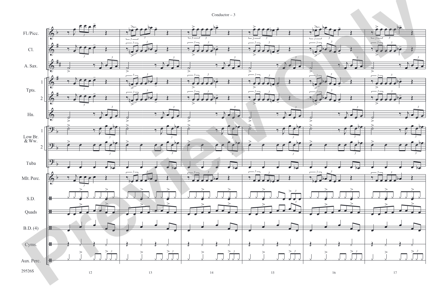 Bad to the Bone: Marching Band Conductor Score & Parts