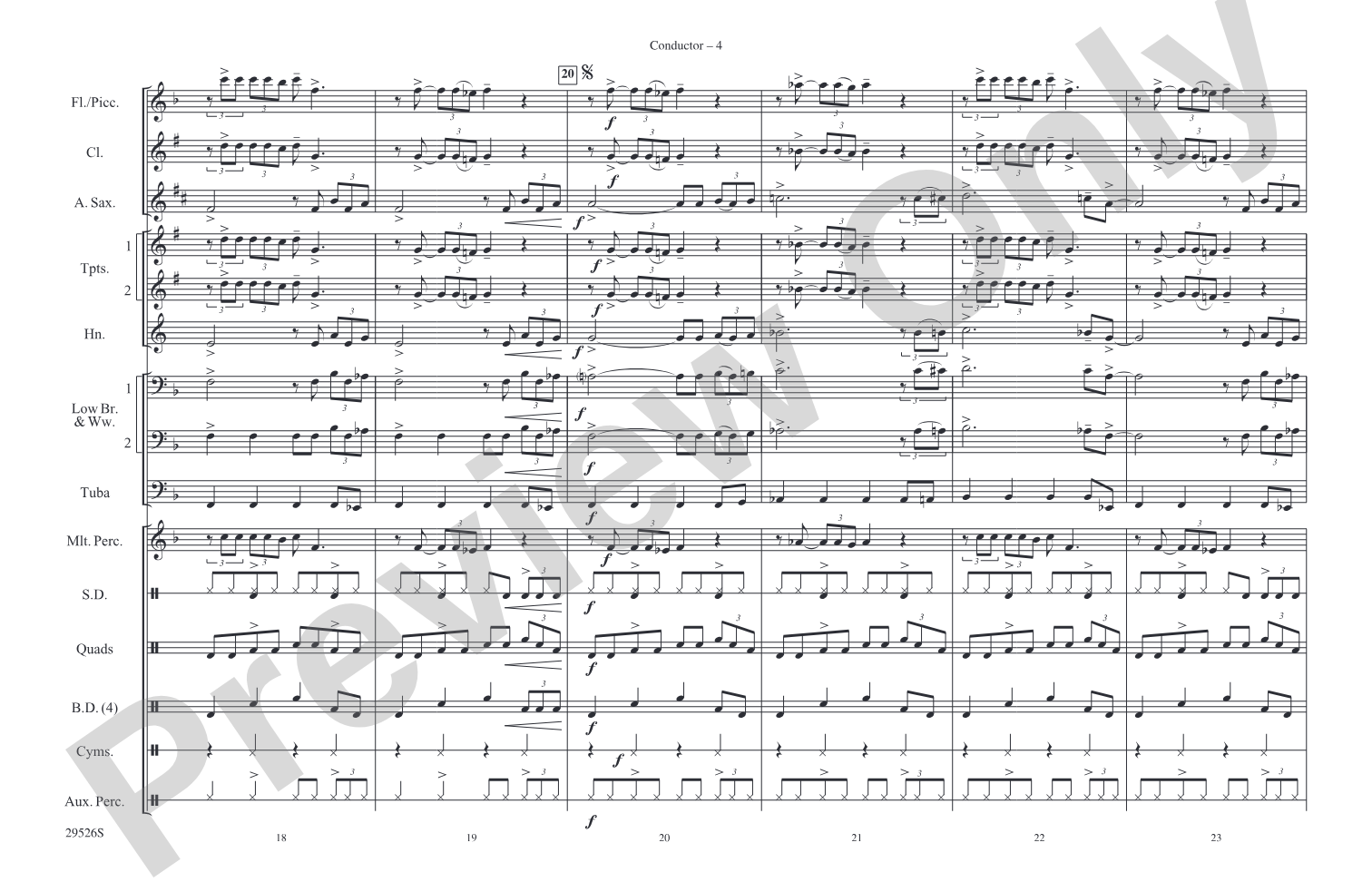 Bad to the Bone: Marching Band Conductor Score & Parts