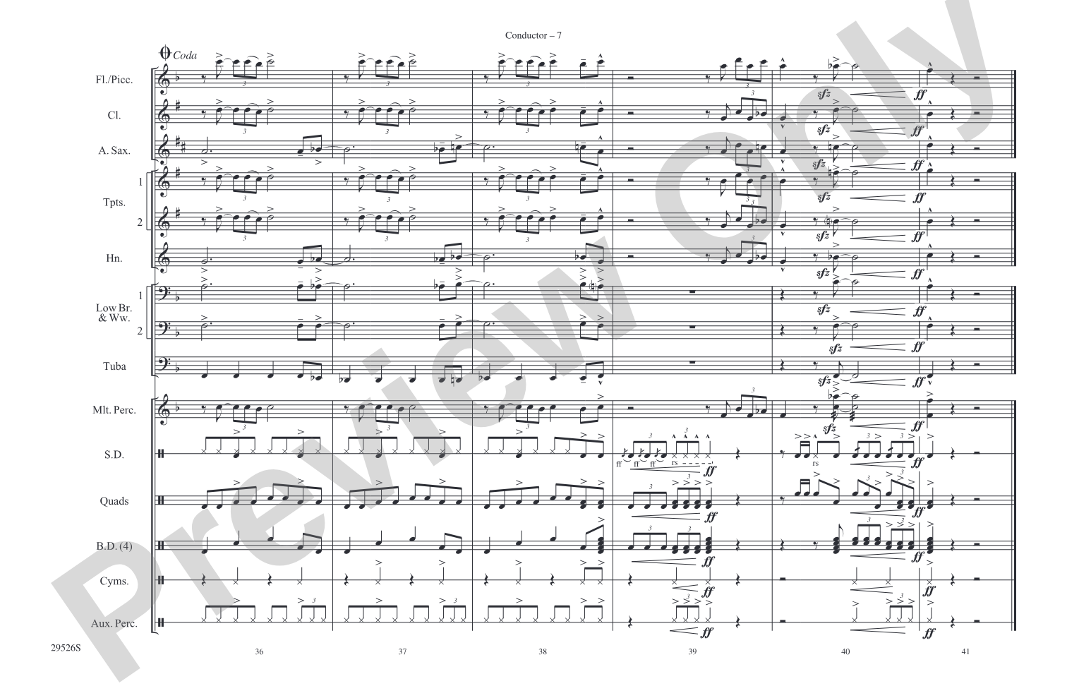 Bad to the Bone: Marching Band Conductor Score & Parts