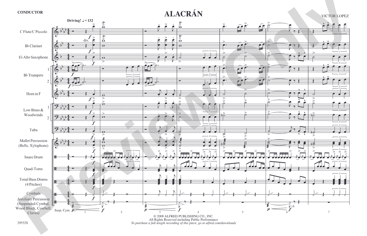 Alacrán: Marching Band Conductor Score & Parts