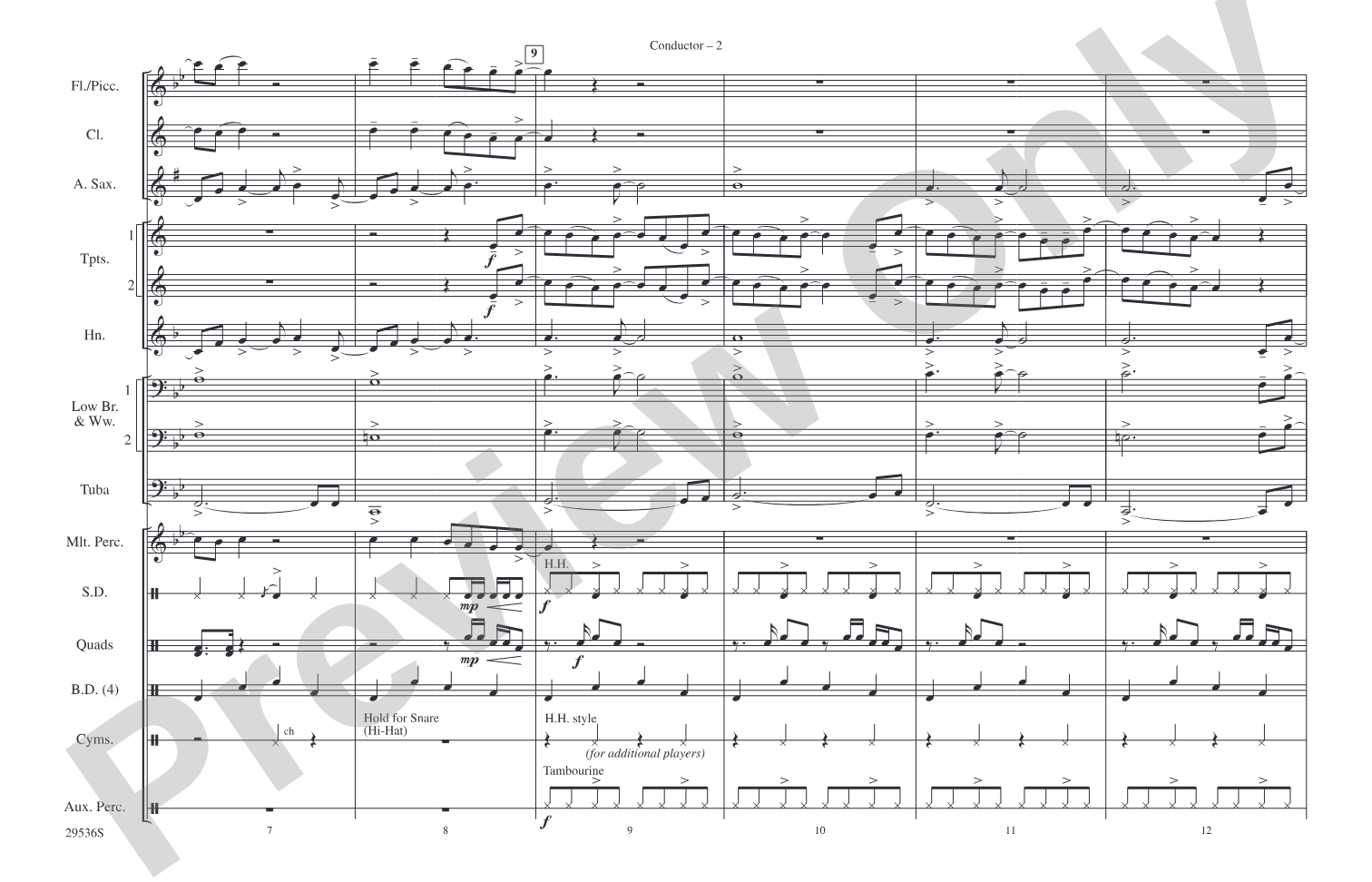 Into the Night: Marching Band Conductor Score & Parts
