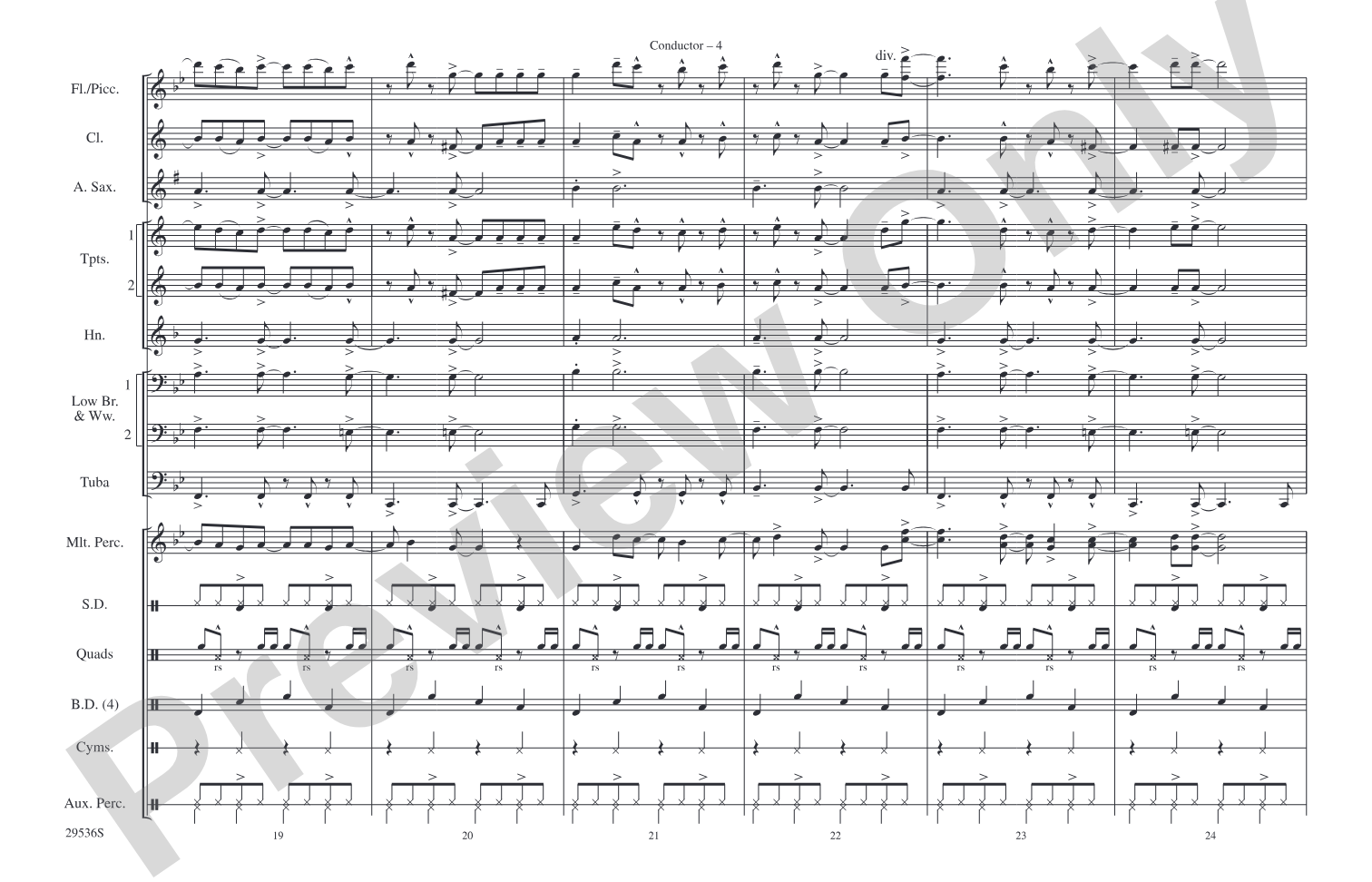 Into the Night: Marching Band Conductor Score & Parts