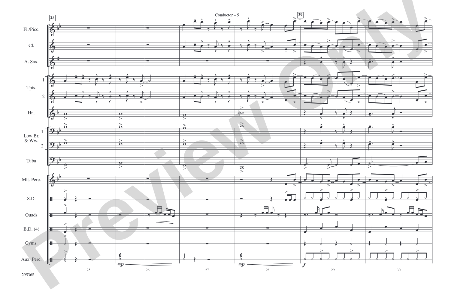 Into the Night: Marching Band Conductor Score & Parts
