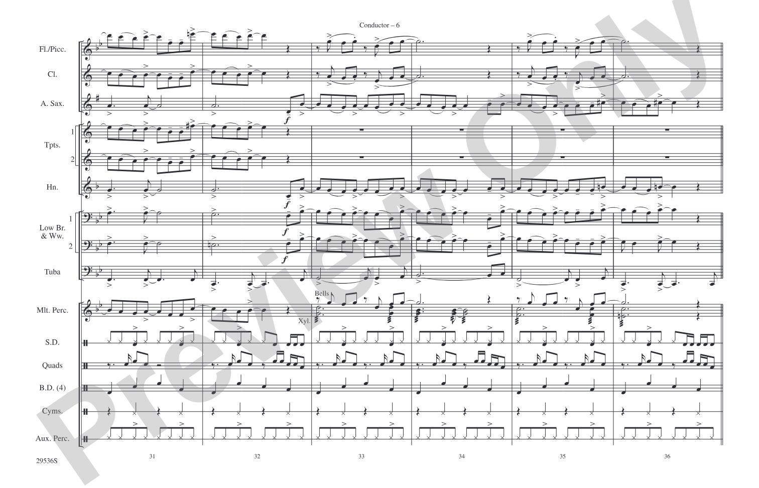 Into the Night: Marching Band Conductor Score & Parts