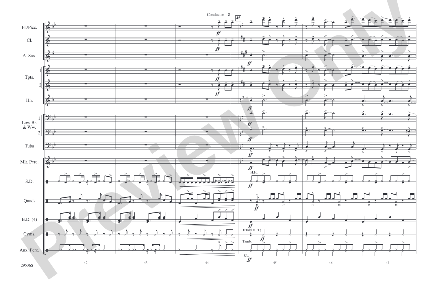 Into the Night: Marching Band Conductor Score & Parts
