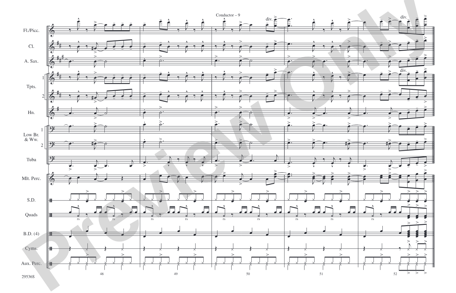 Into the Night: Marching Band Conductor Score & Parts