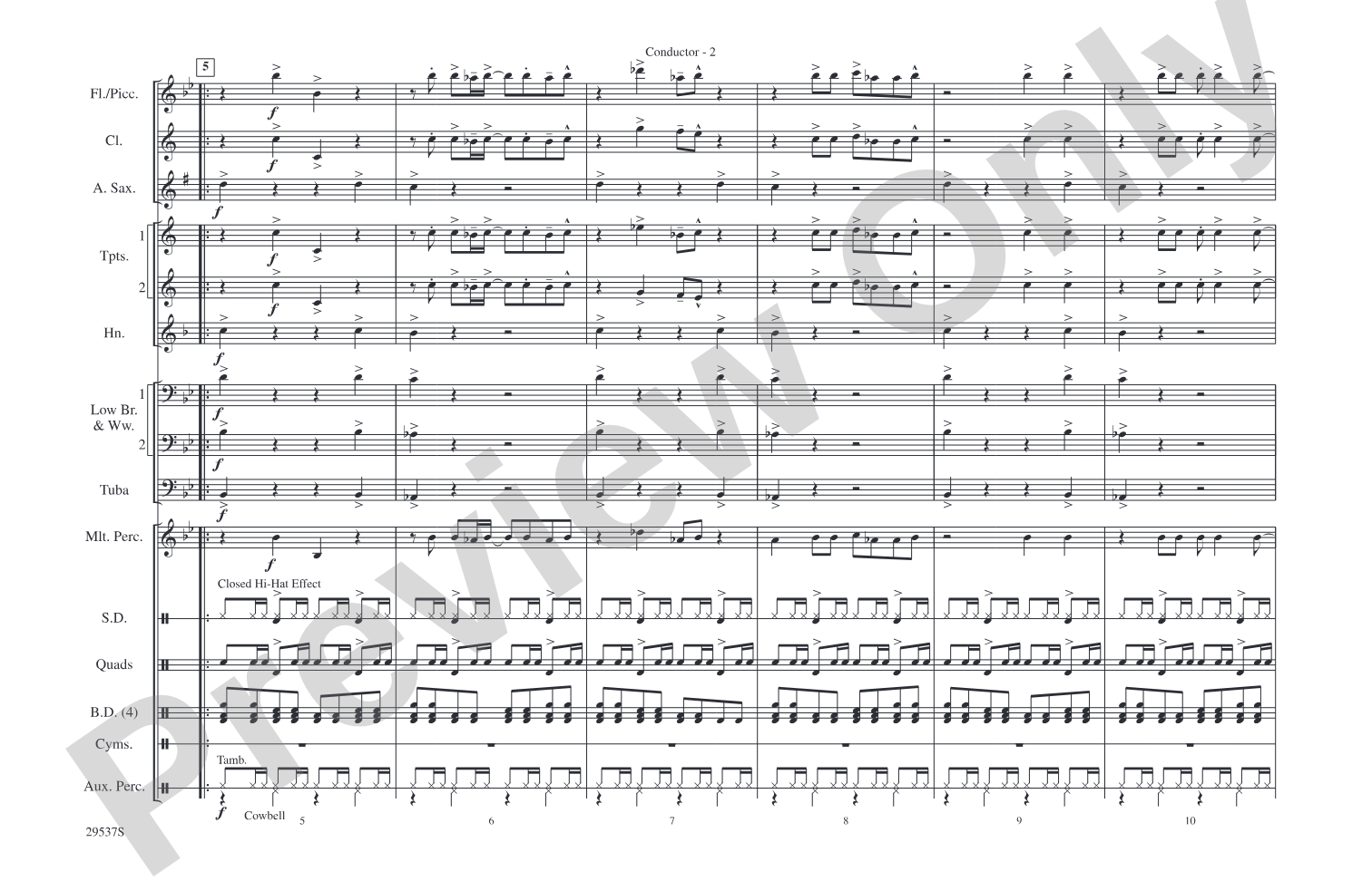 Burning Down the House: Marching Band Conductor Score & Parts