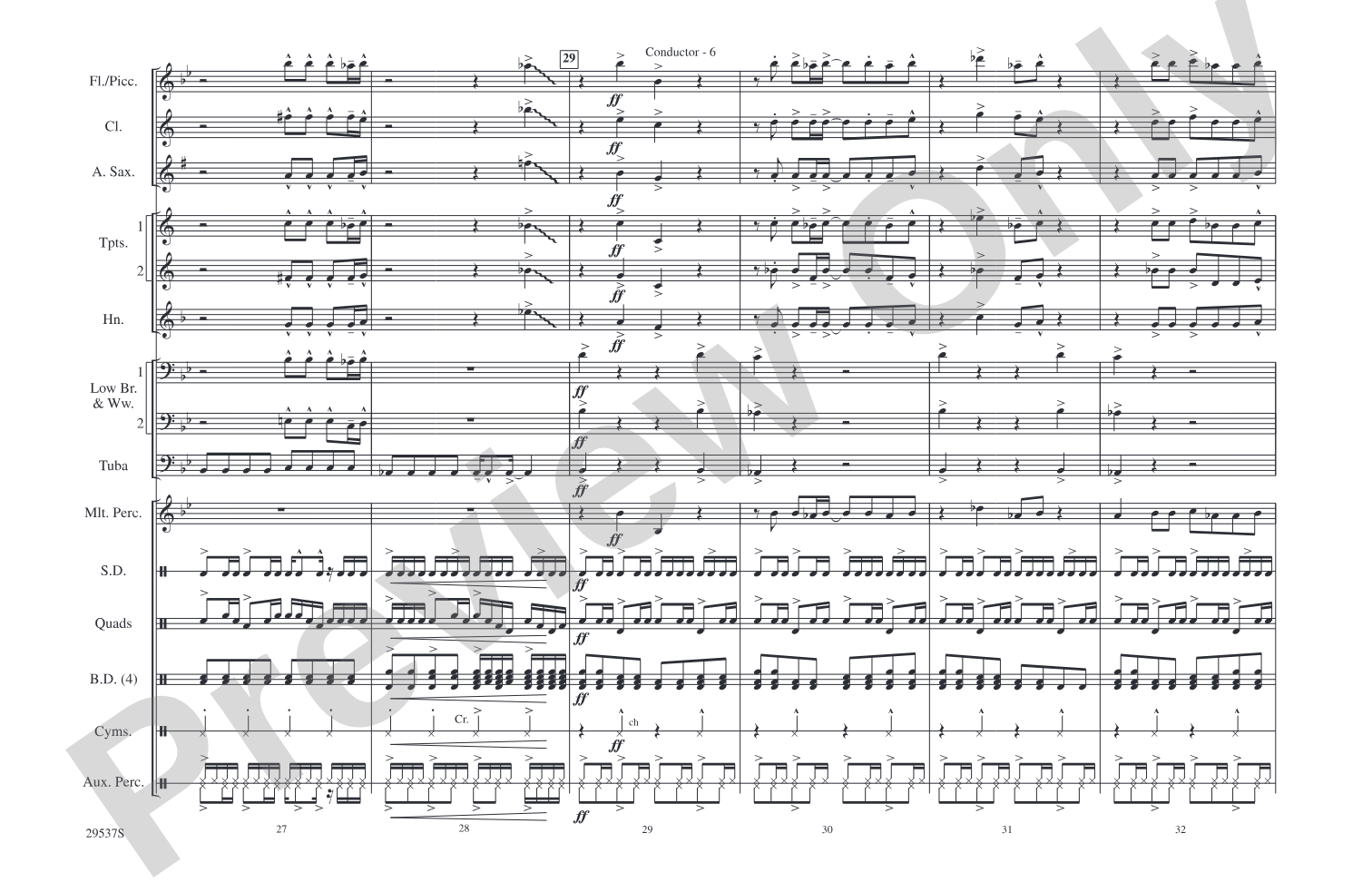 Burning Down the House: Marching Band Conductor Score & Parts