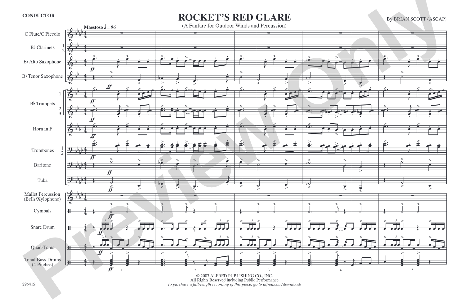 Rocket's Red Glare: Marching Band Conductor Score & Parts