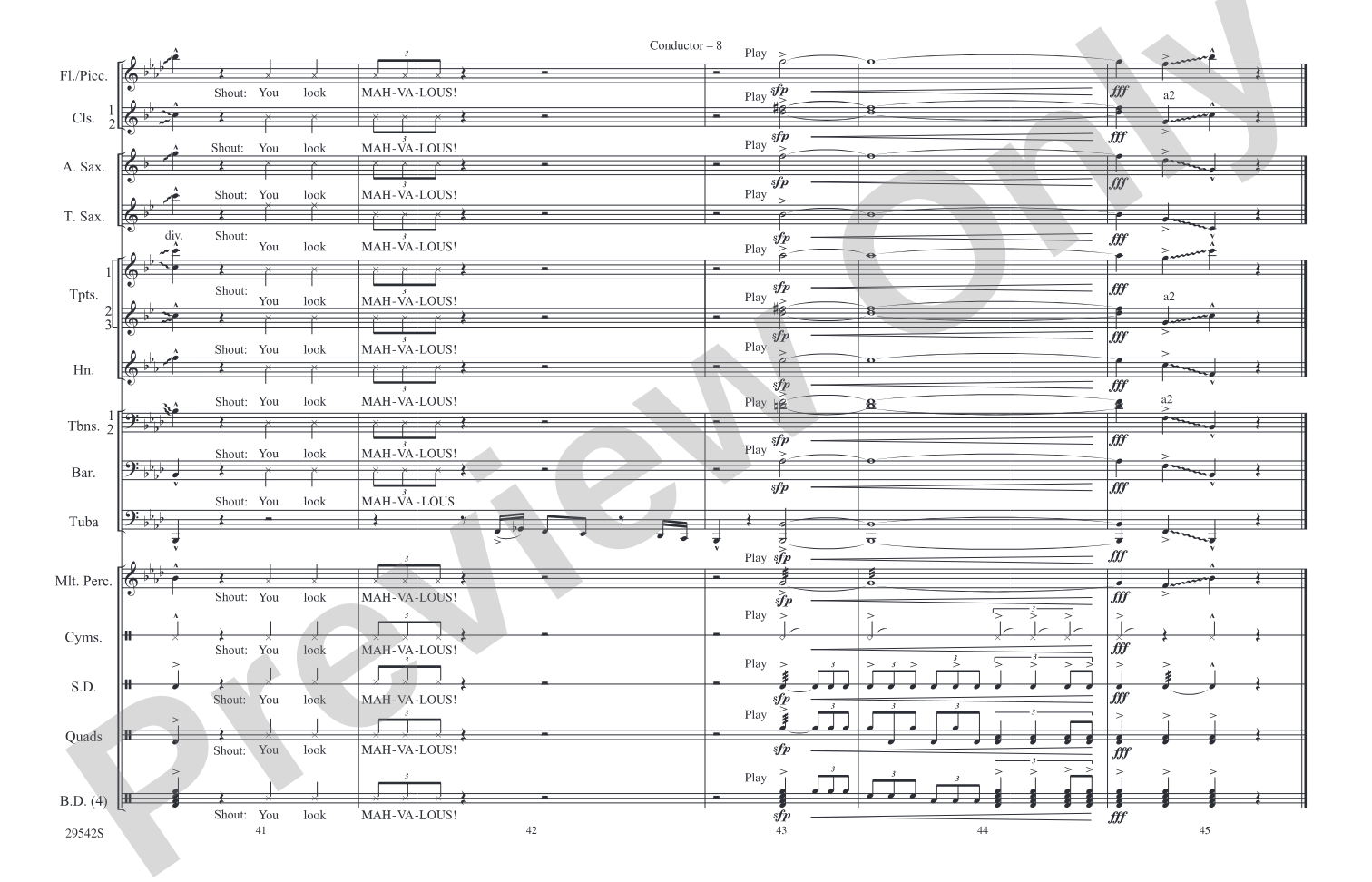 Hernando's Hideaway: Marching Band Conductor Score & Parts