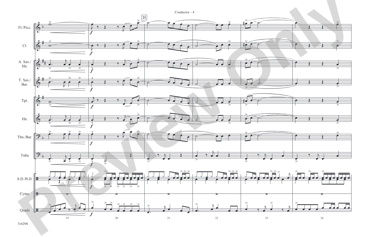 Honky Tonk Women: Marching Band Conductor Score & Parts