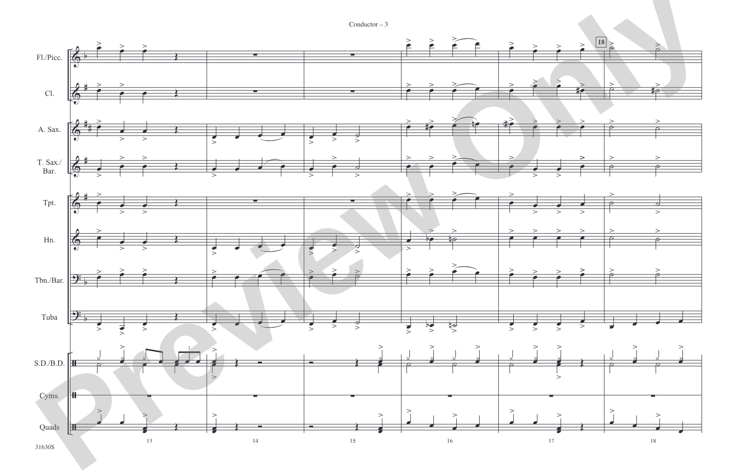 Sing, Sing, Sing: Marching Band Conductor Score & Parts