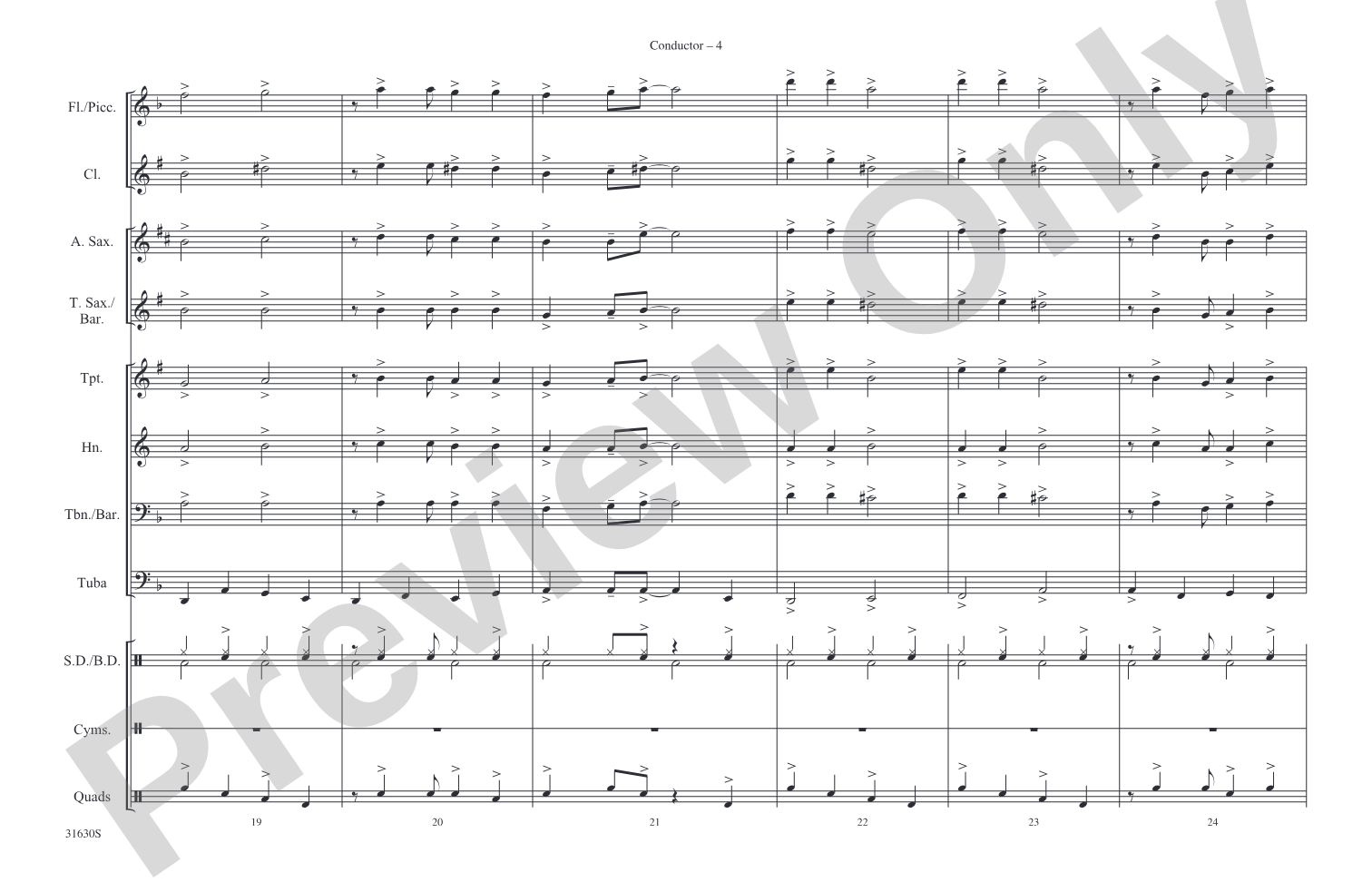 Sing, Sing, Sing: Marching Band Conductor Score & Parts