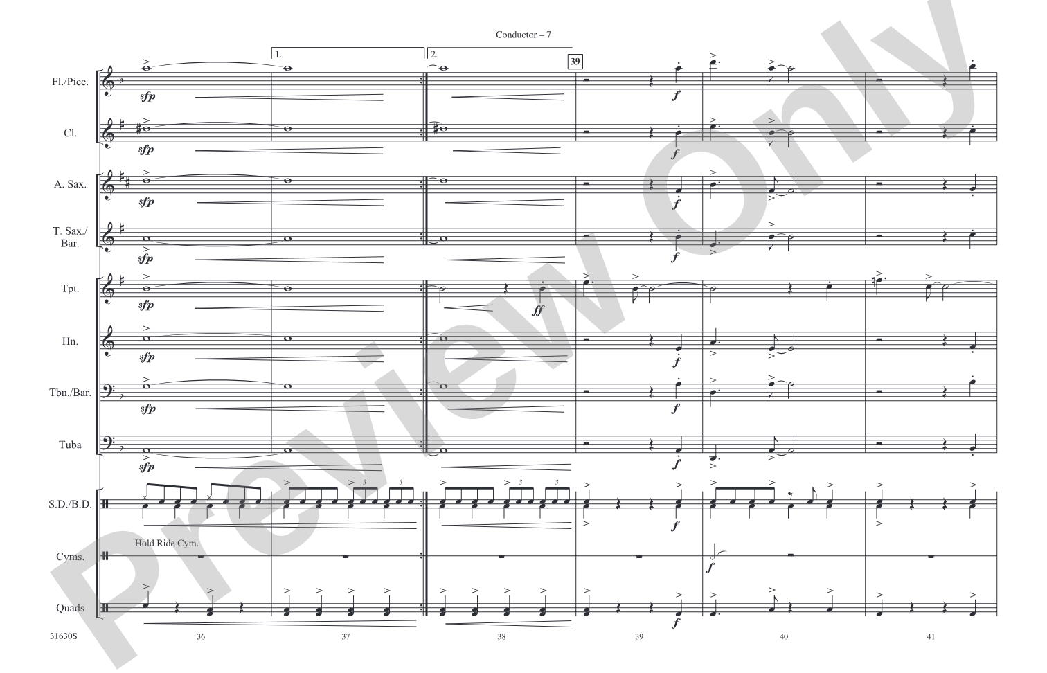 Sing, Sing, Sing: Marching Band Conductor Score & Parts