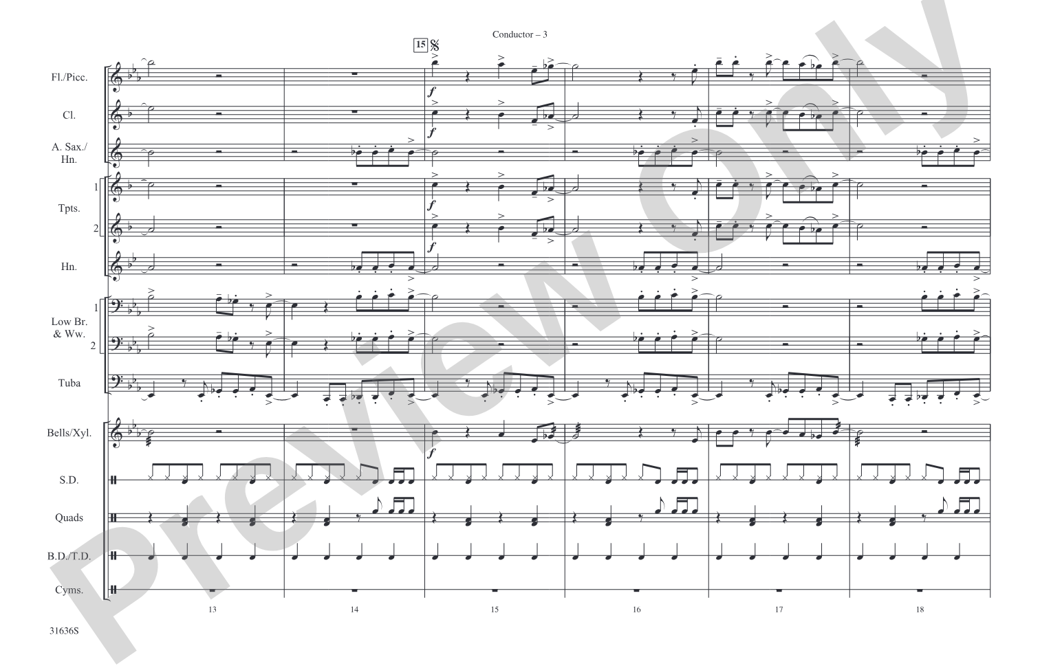 Disco Inferno: Marching Band Conductor Score & Parts
