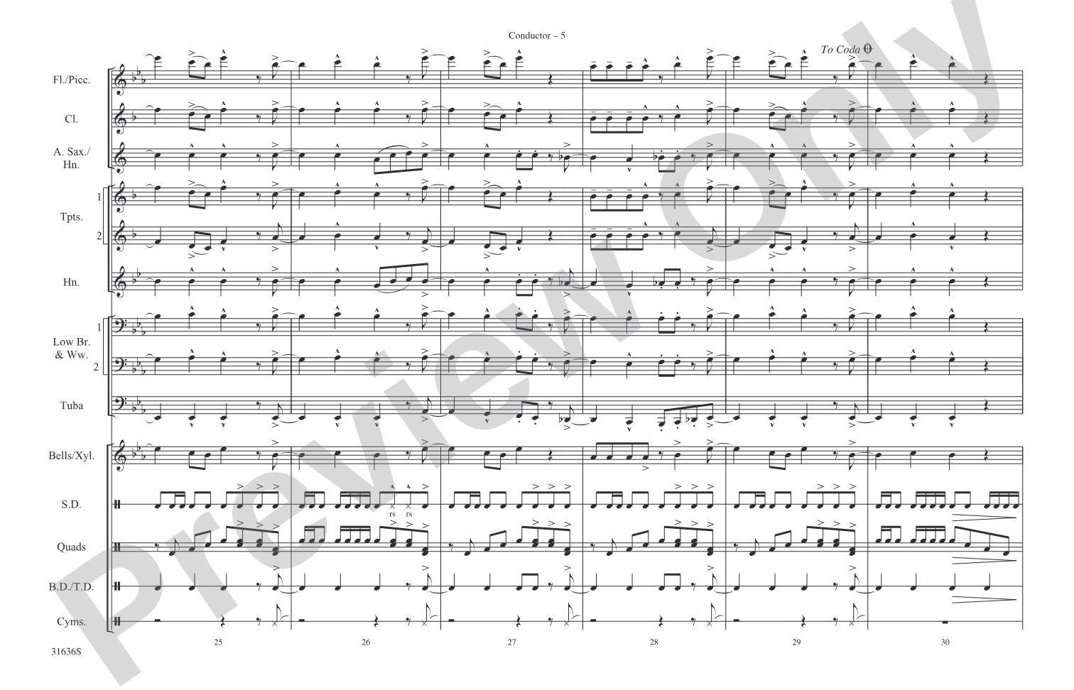 Disco Inferno: Marching Band Conductor Score & Parts