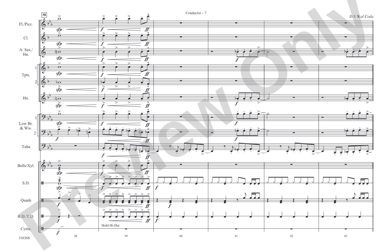 Disco Inferno: Marching Band Conductor Score & Parts
