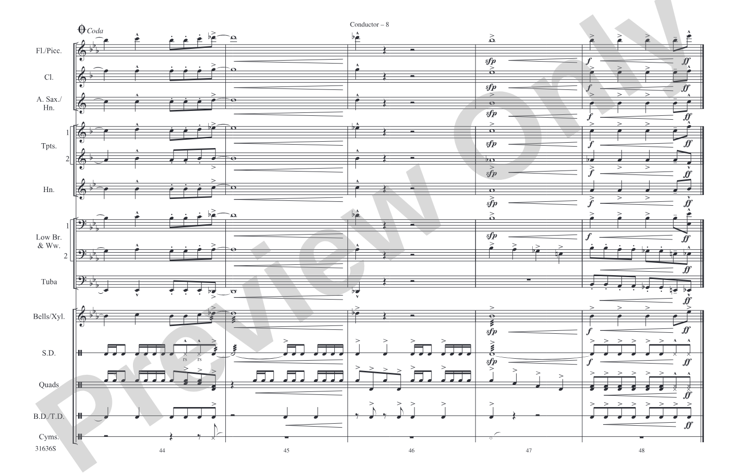 Disco Inferno: Marching Band Conductor Score & Parts