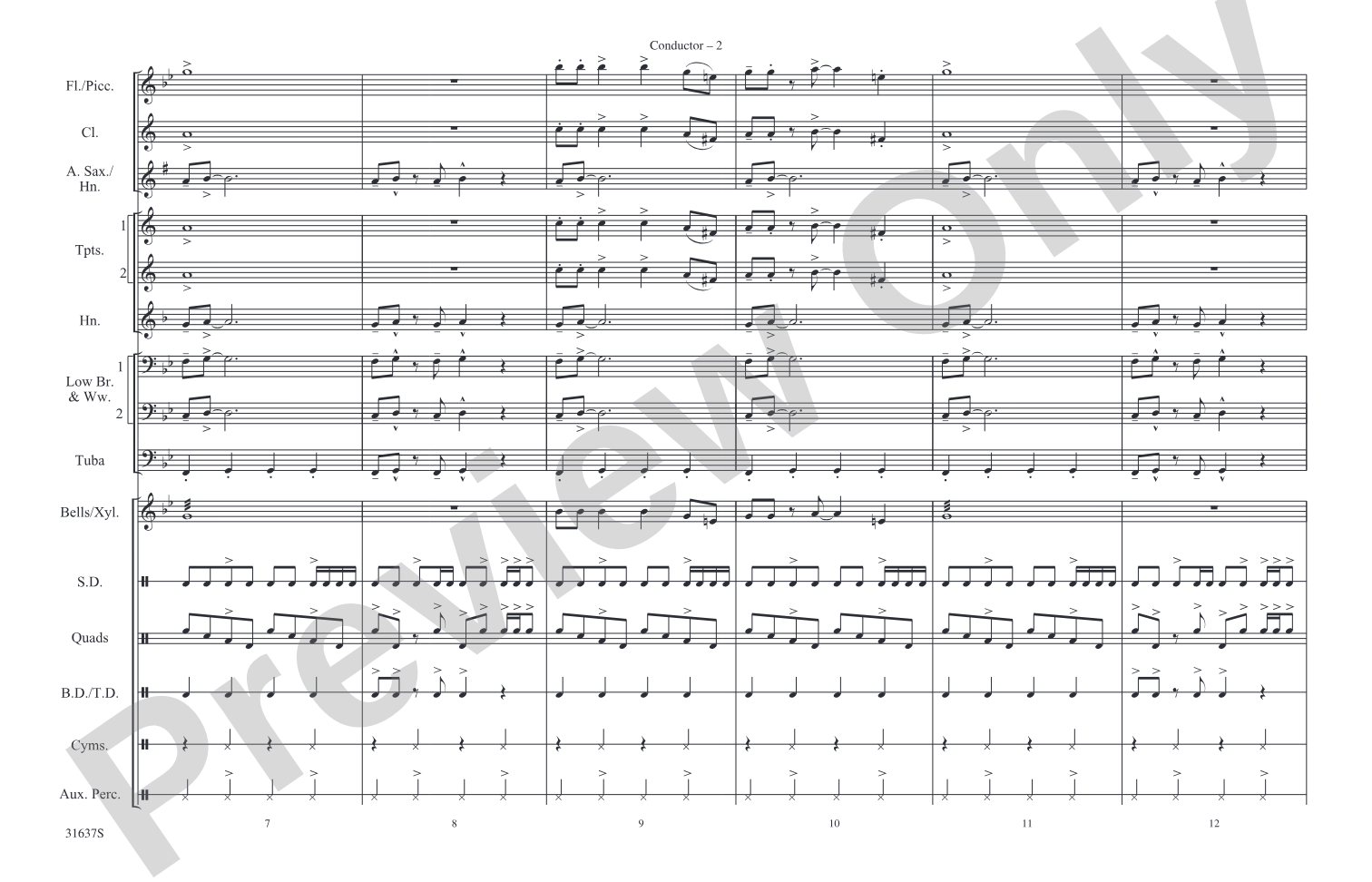 Rock and Roll: Marching Band Conductor Score & Parts