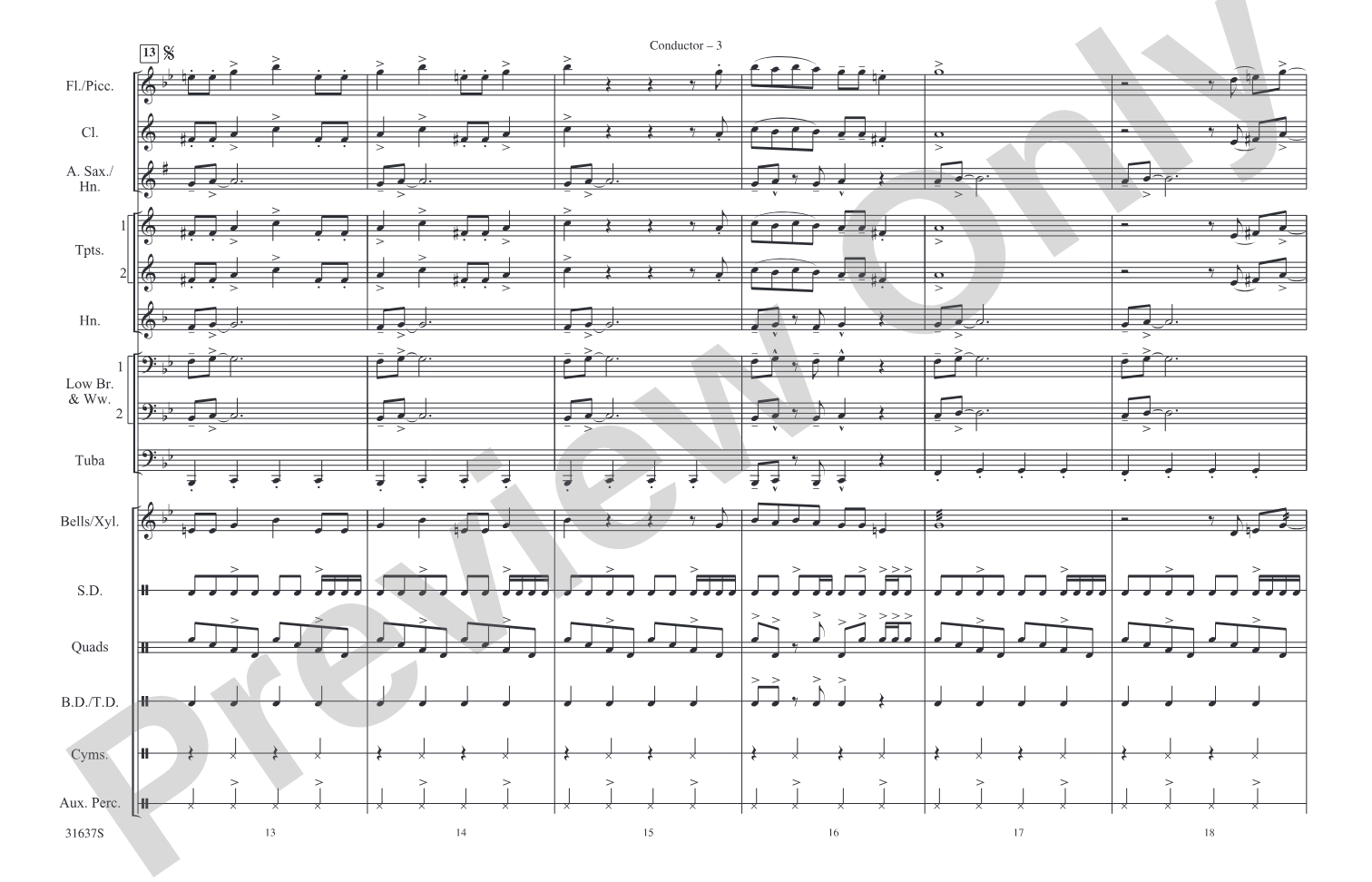 Rock and Roll: Marching Band Conductor Score & Parts