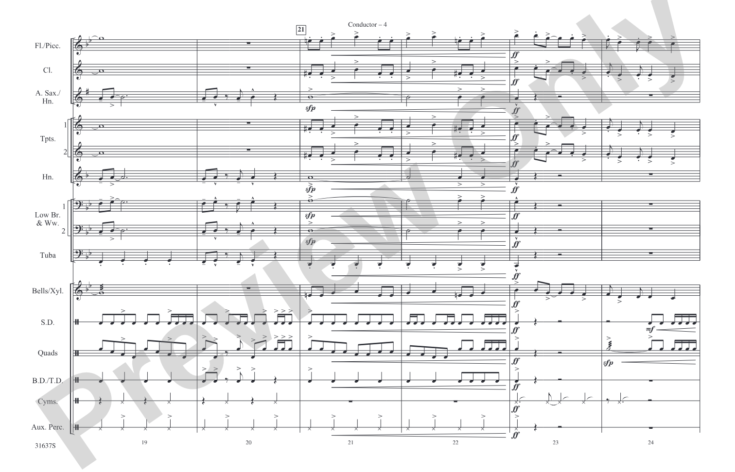 Rock and Roll: Marching Band Conductor Score & Parts