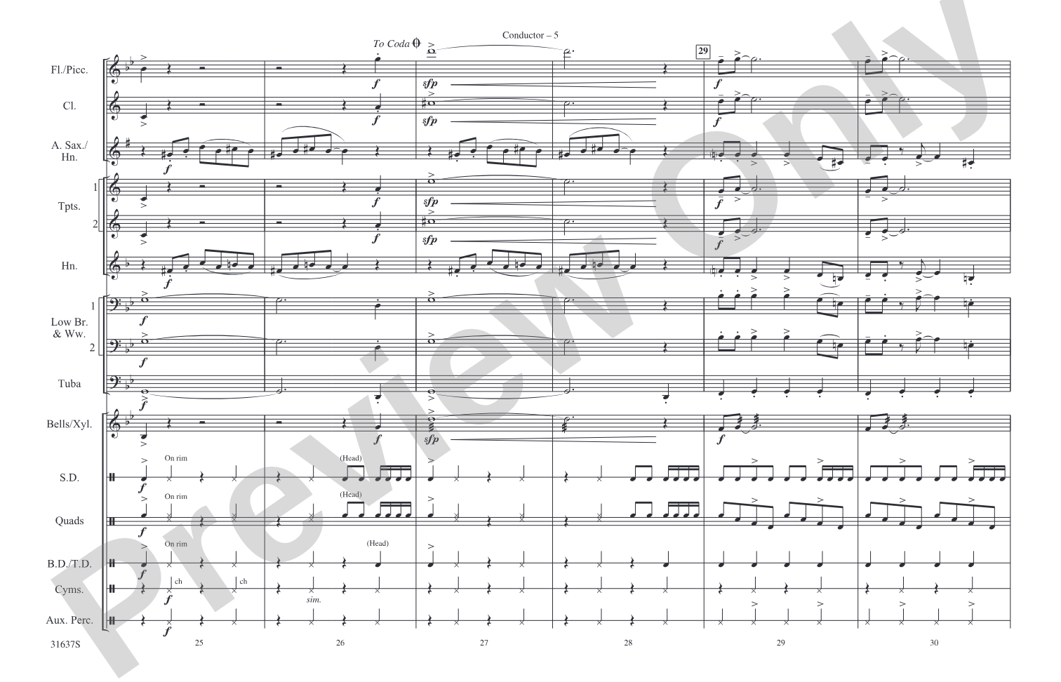 Rock and Roll: Marching Band Conductor Score & Parts