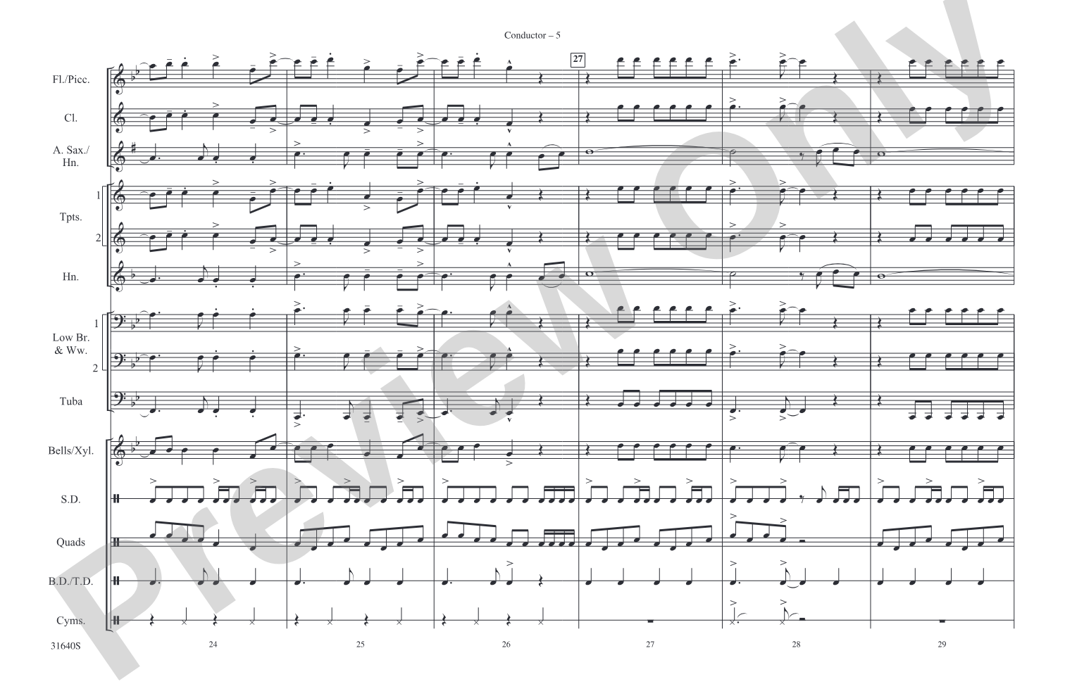 Hot N Cold: Marching Band Conductor Score & Parts