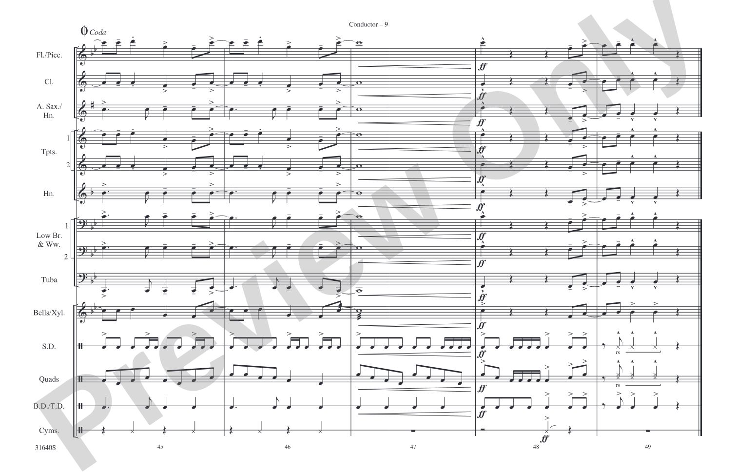 Hot N Cold: Marching Band Conductor Score & Parts