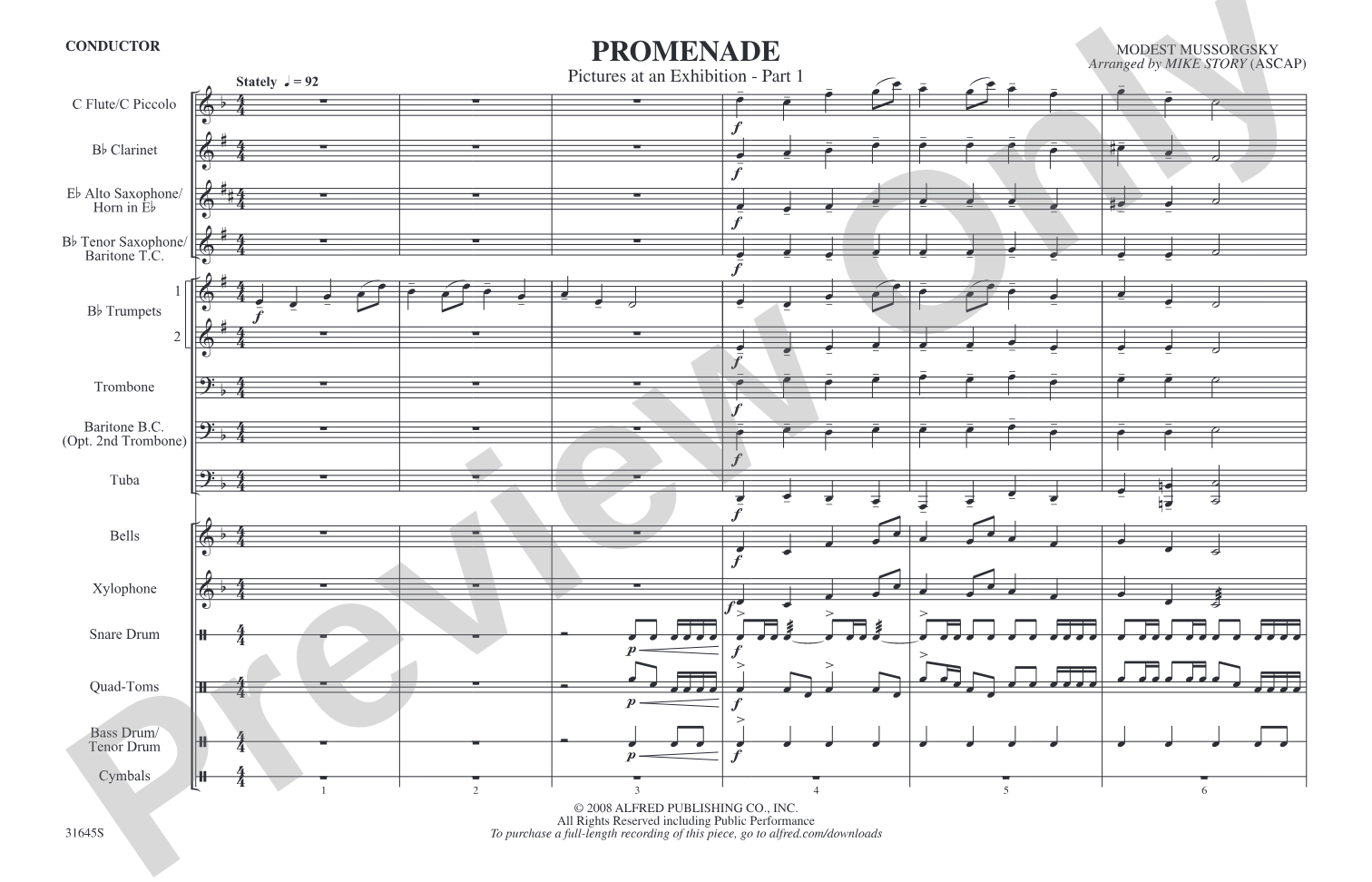 Promenade: Score