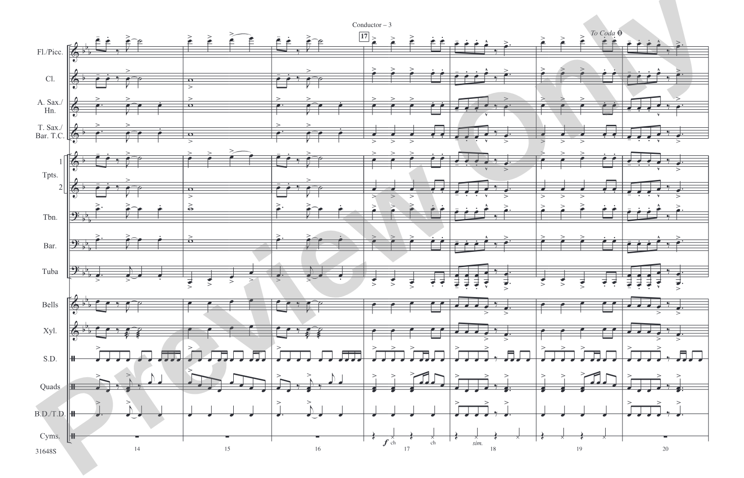 Rock 'N' Roll High School: Marching Band Conductor Score & Parts