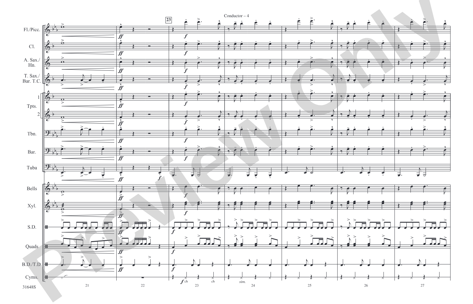 Rock 'N' Roll High School: Marching Band Conductor Score & Parts