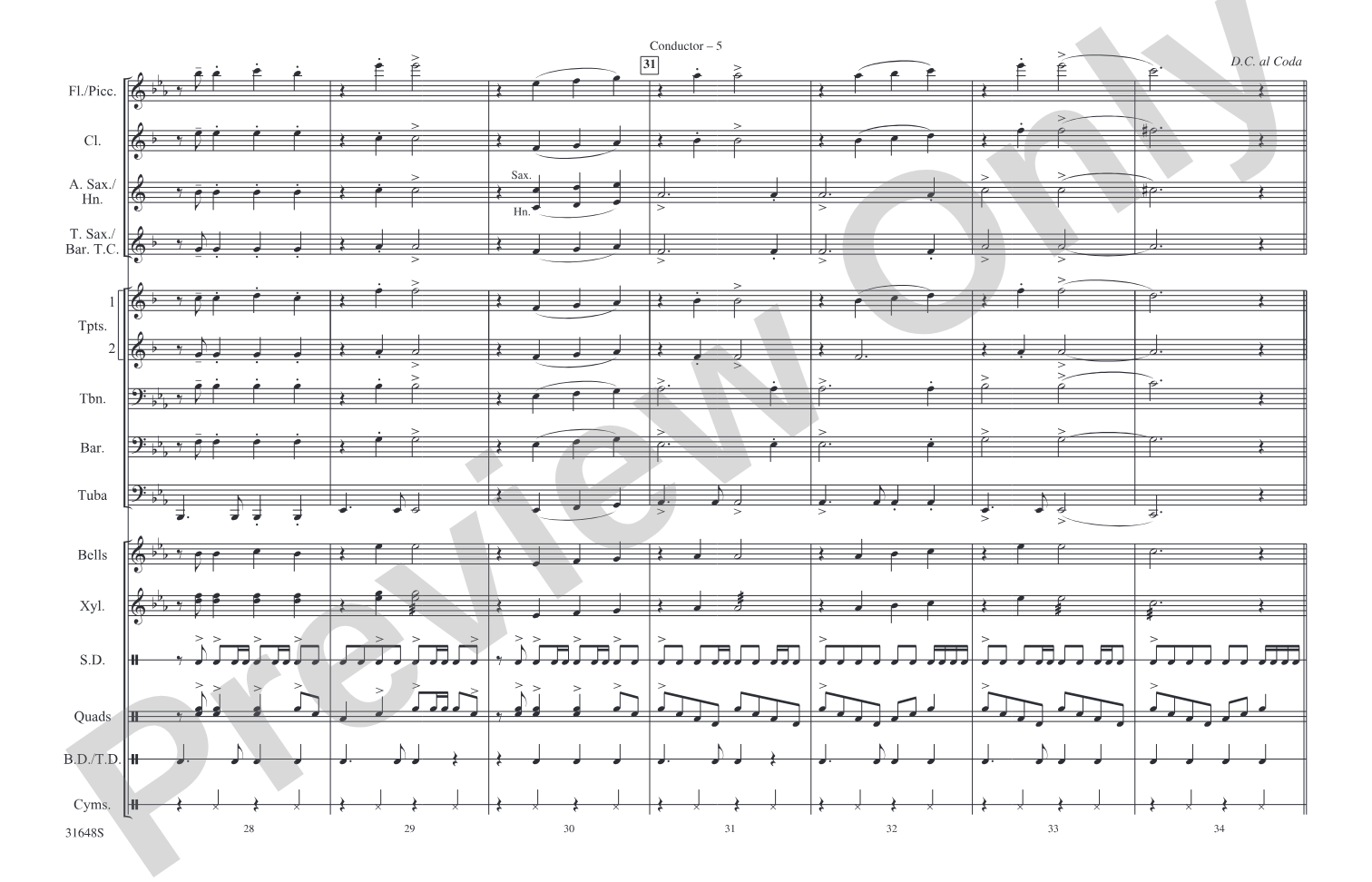 Rock 'N' Roll High School: Marching Band Conductor Score & Parts