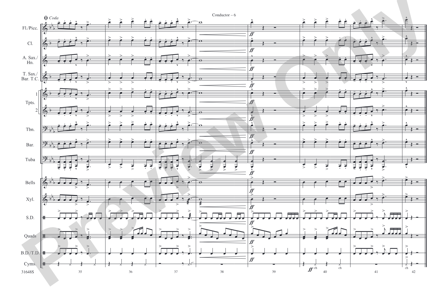 Rock 'N' Roll High School: Marching Band Conductor Score & Parts