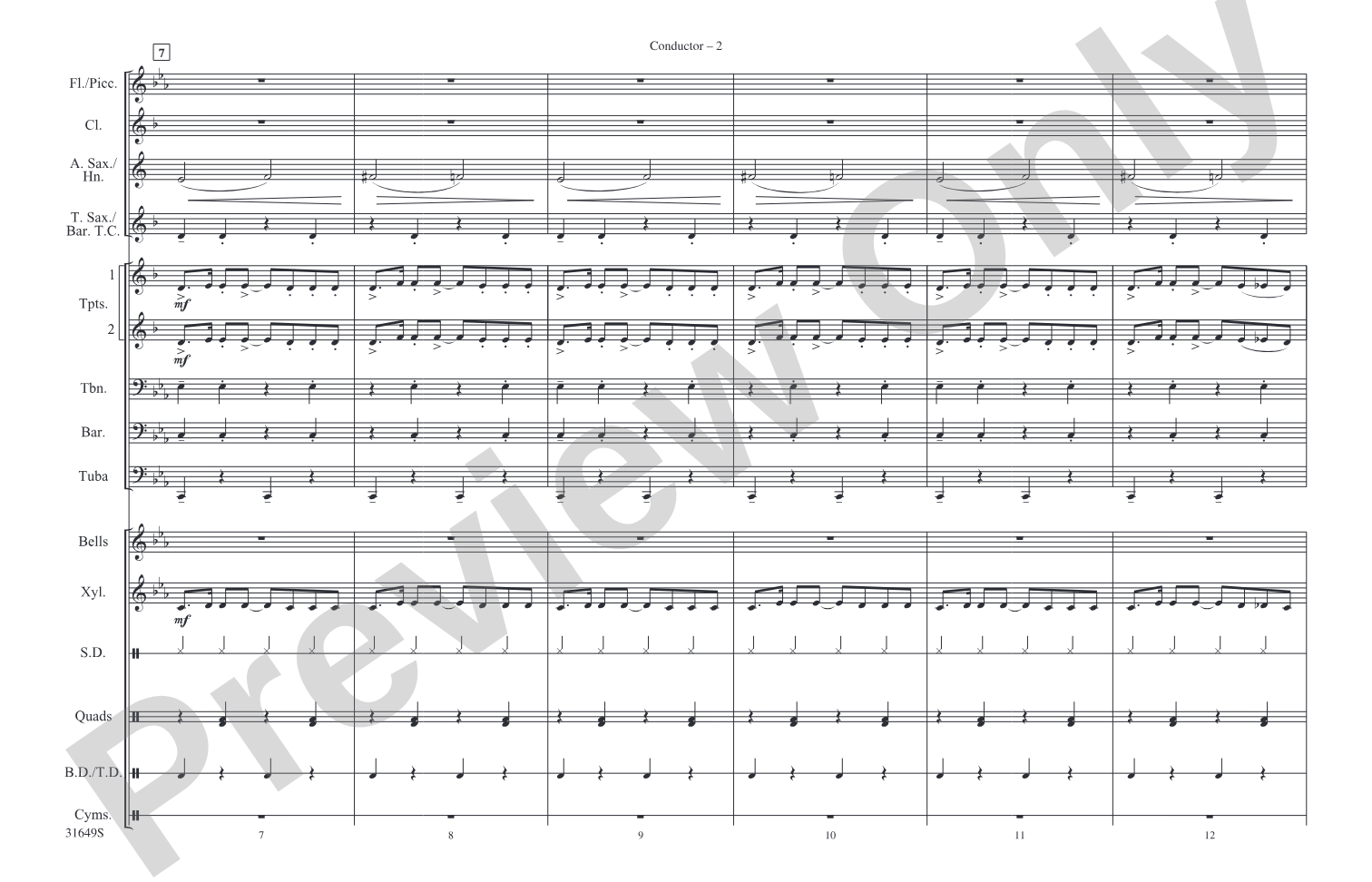 James Bond Theme: Marching Band Conductor Score & Parts