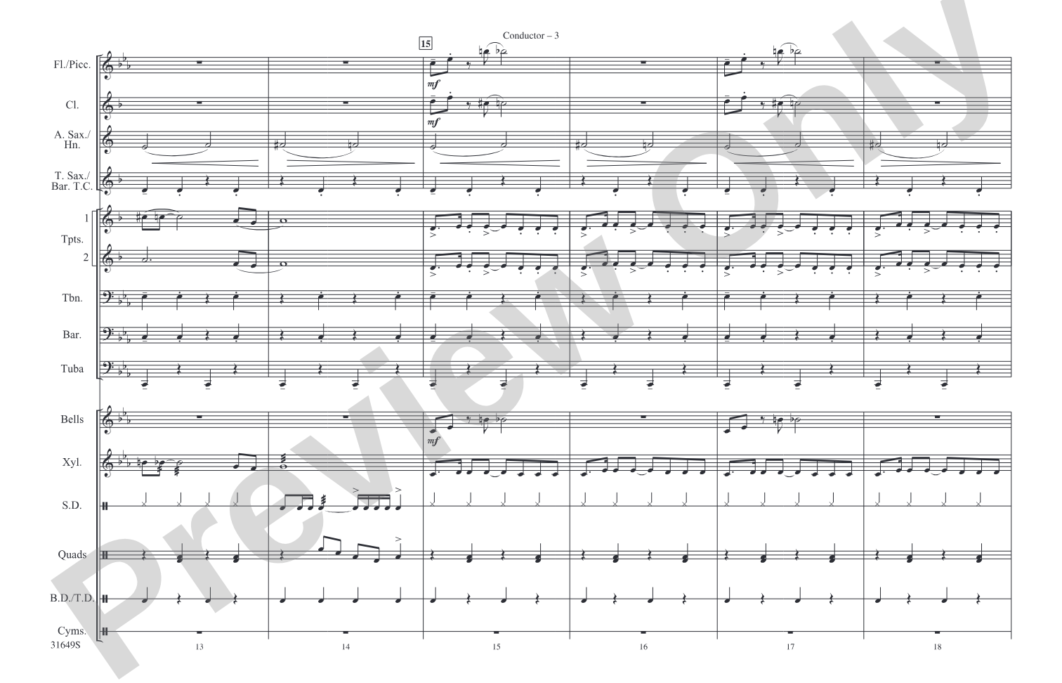James Bond Theme: Marching Band Conductor Score & Parts
