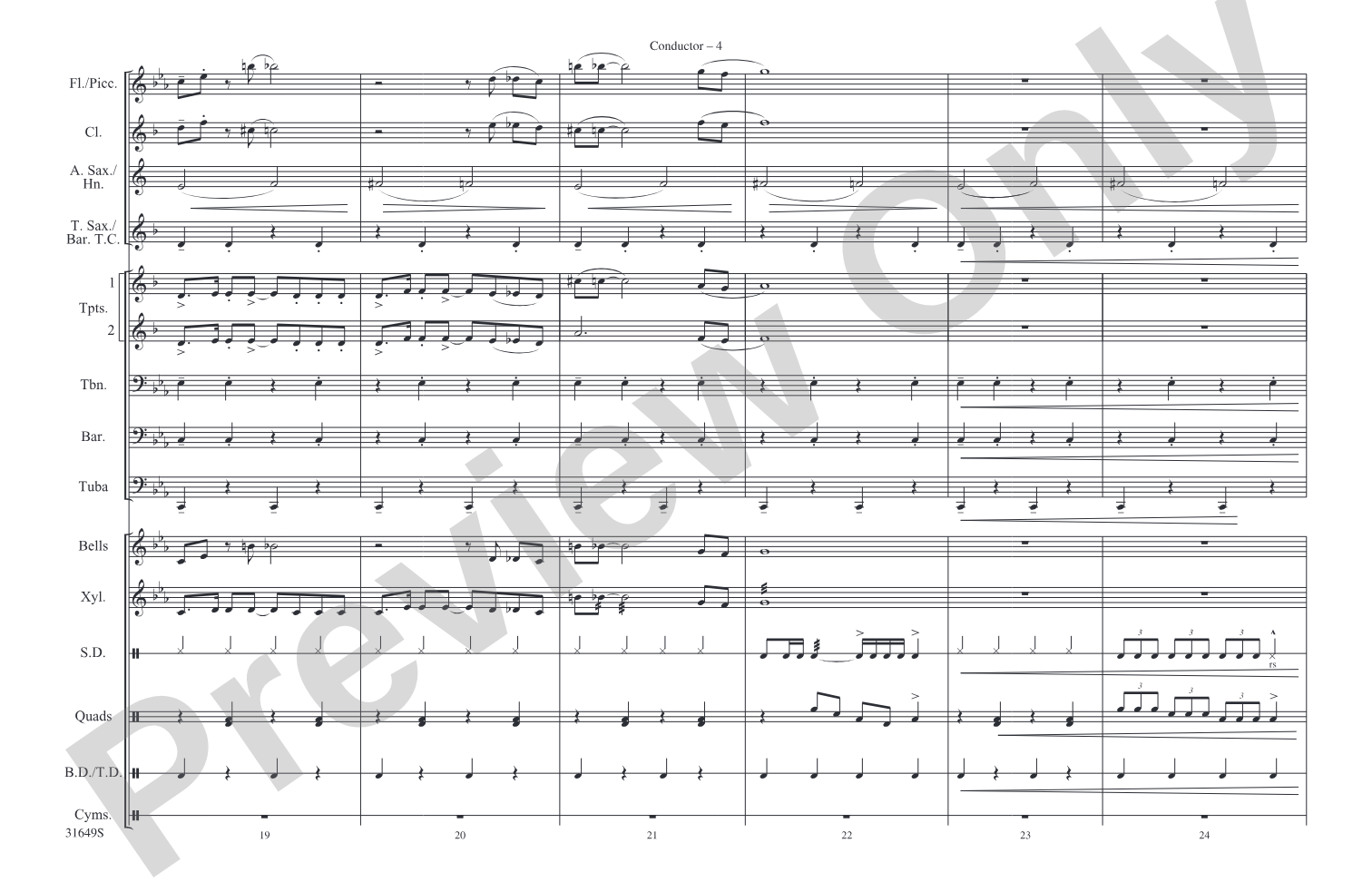 James Bond Theme: Marching Band Conductor Score & Parts