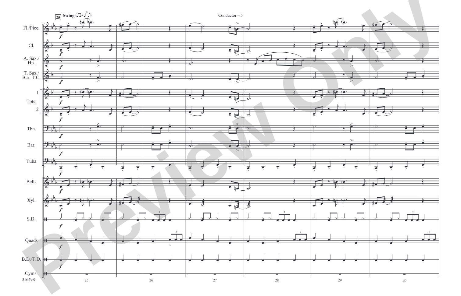 James Bond Theme: Marching Band Conductor Score & Parts