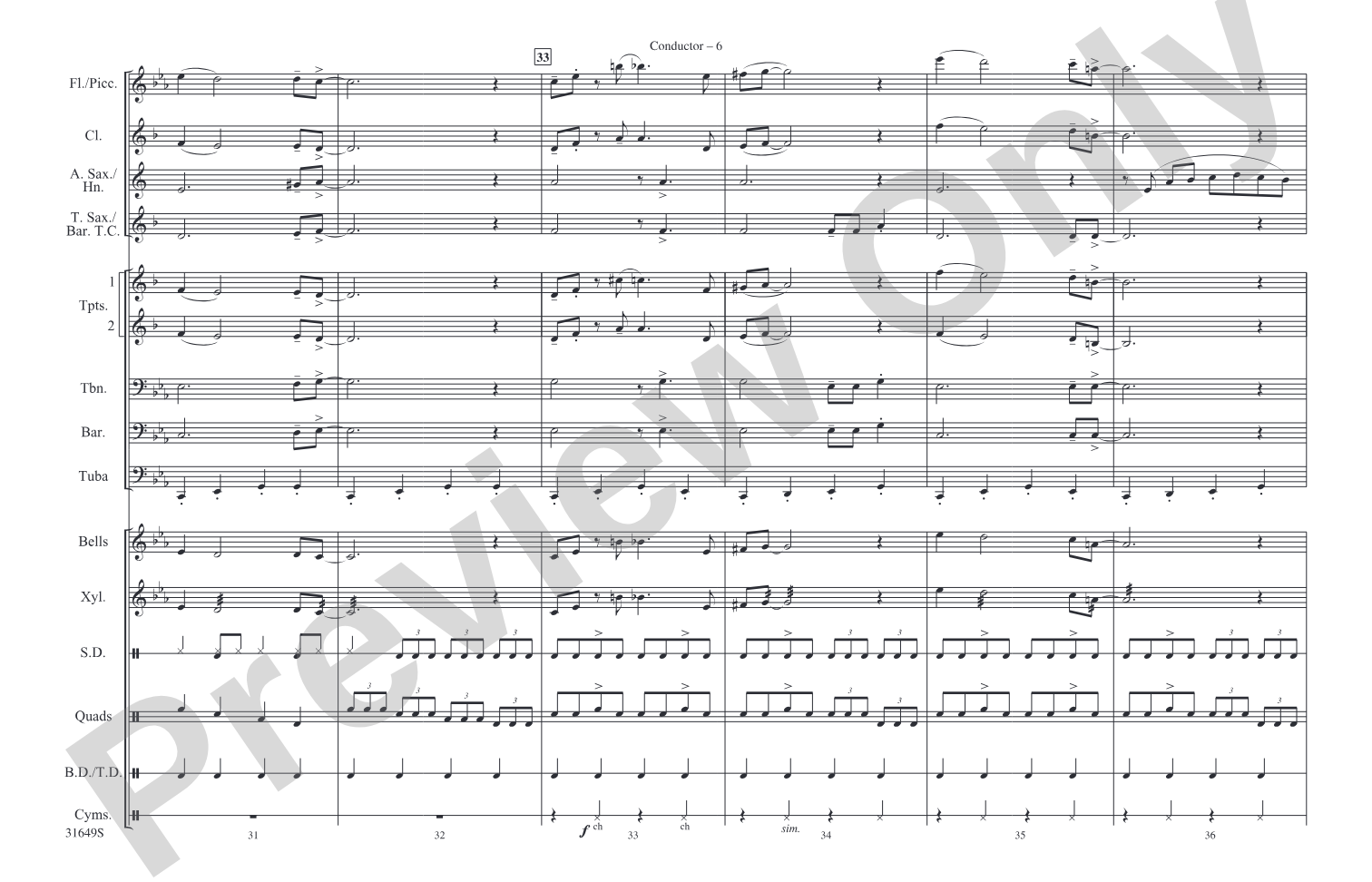James Bond Theme: Marching Band Conductor Score & Parts
