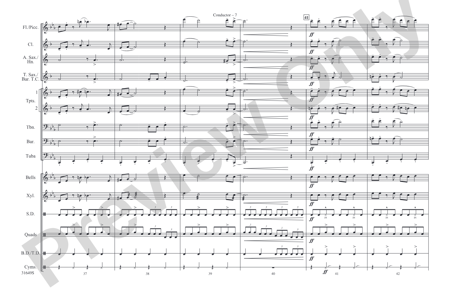 James Bond Theme: Marching Band Conductor Score & Parts
