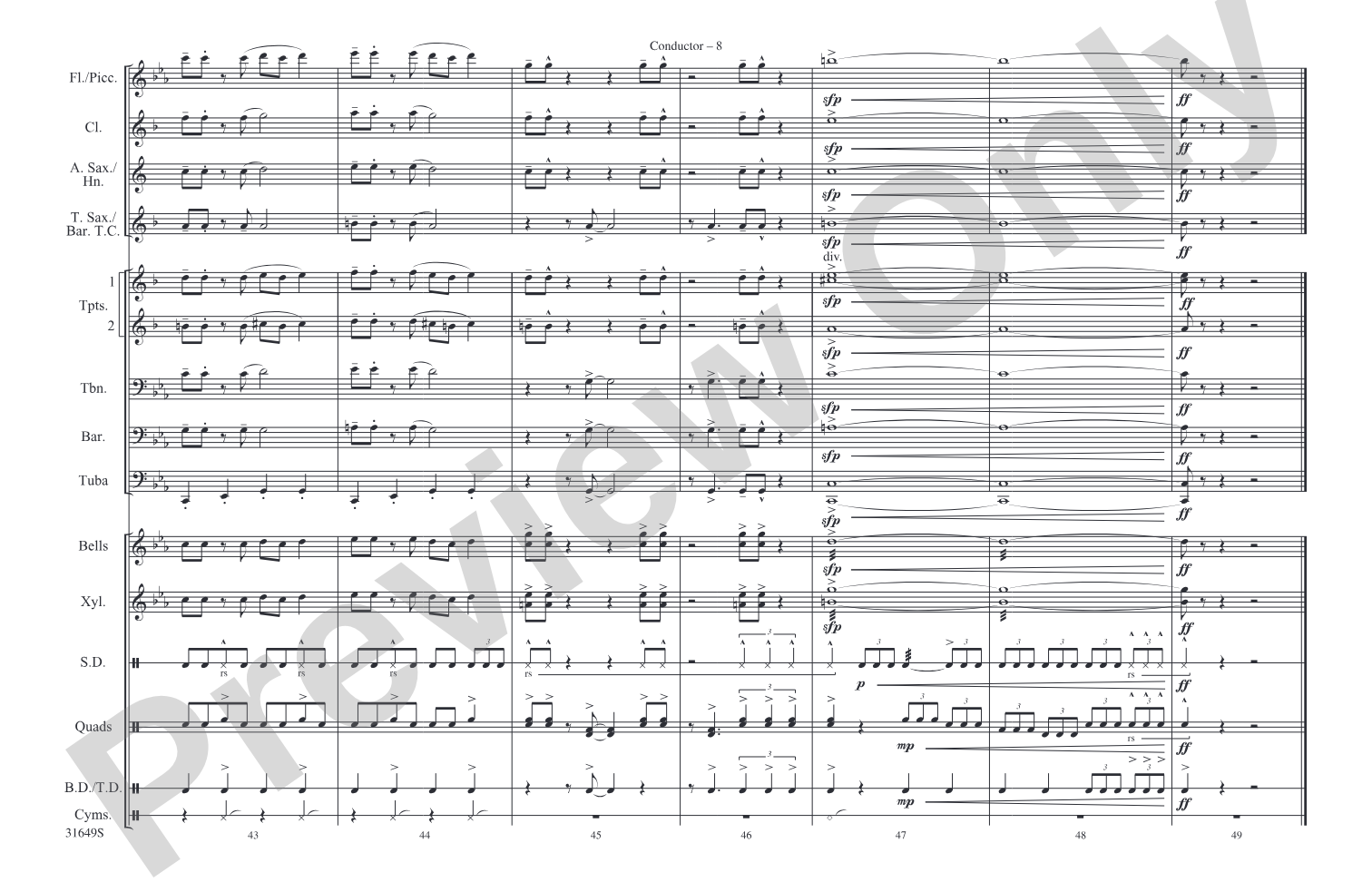 James Bond Theme: Marching Band Conductor Score & Parts
