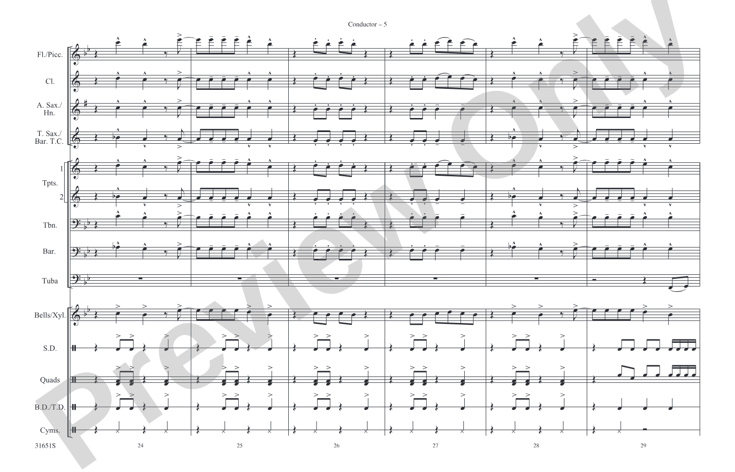 Mamma Mia: Marching Band Conductor Score & Parts